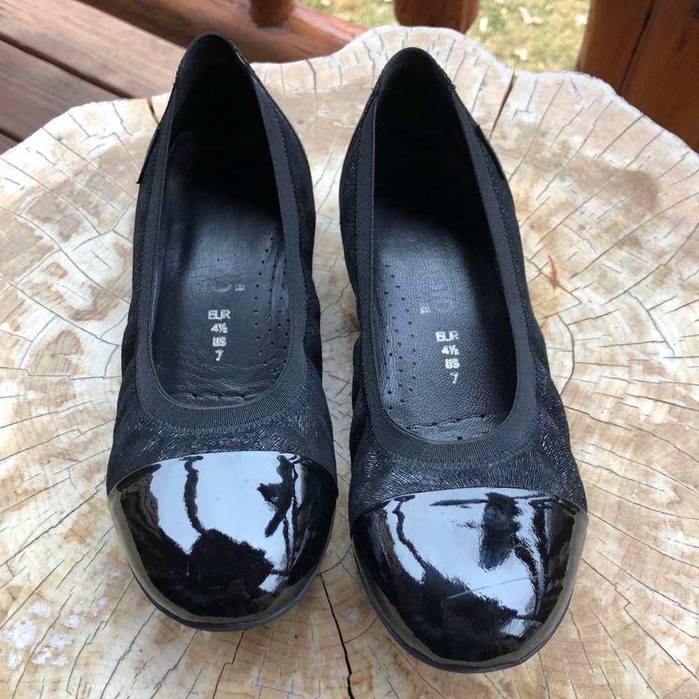 Mephisto Elettra Black Patent/Print Leather 7 M